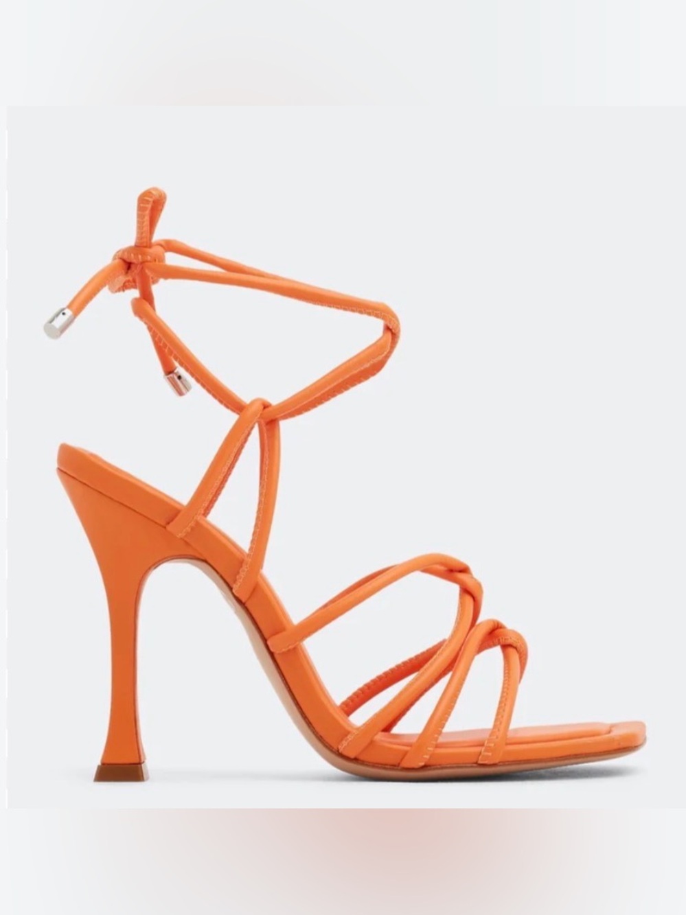 SCHUTZ Orange Lace-Up Strappy Stiletto Sandals